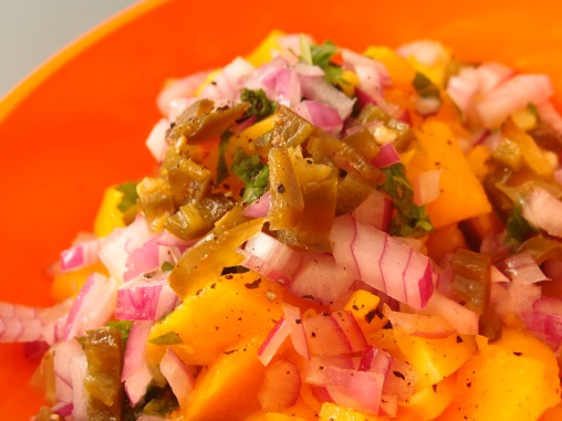 Mango salsa, an easy and quick to make side dish on a hot summer day